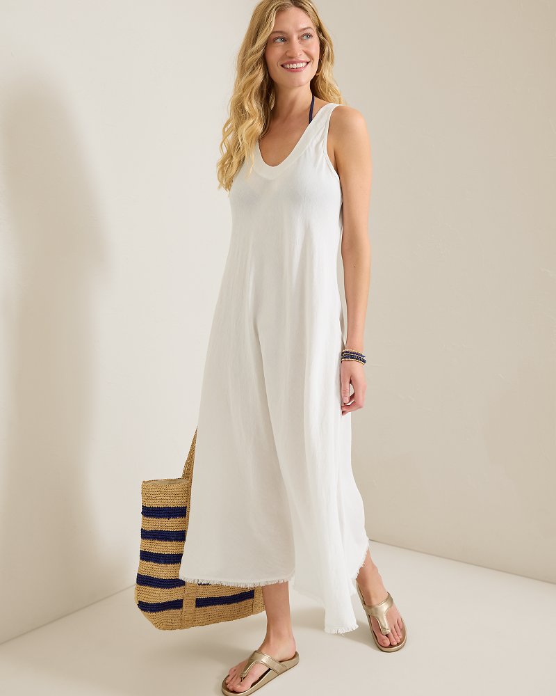 tommy bahama st lucia linen dress Tommy Bahama Women's St Lucia V Neck Applique Short Cover Up Dress - White