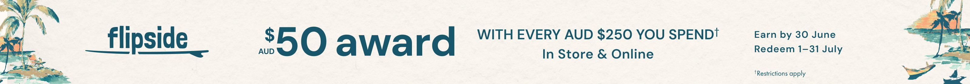 Promotional banner for Flipside with a $50 award offer.