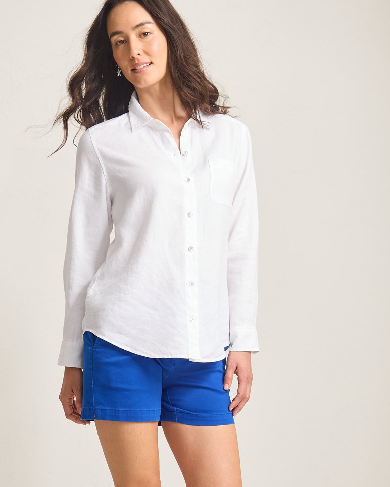 トミー バハマ  Bahama Coastalina Relaxed Long Sleeve Shirt レディース シャツ トップス Wh Women's Tommy Bahama Coastalina Relaxed Long Sleeve Shirt