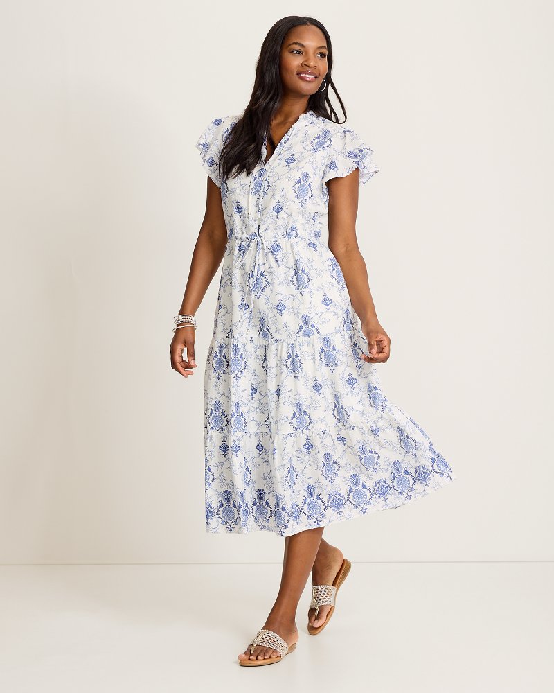 tommy bahama long dresses Tommy Bahama Women's Jasmina Glimmer Bay Maxi Dress - Port Side Blue