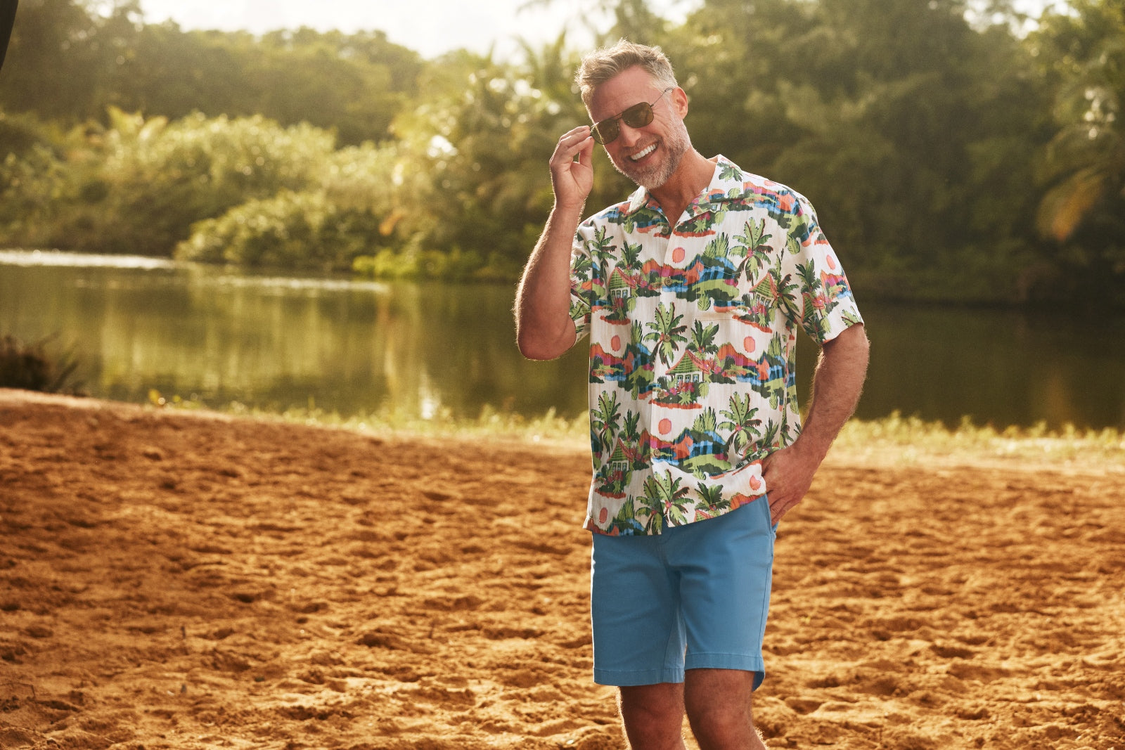 Man in Tommy Bahama Short-Sleeve Shirt